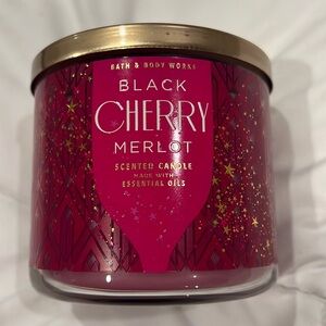 NEW bath and body works 3 wick candle black cherry merlot